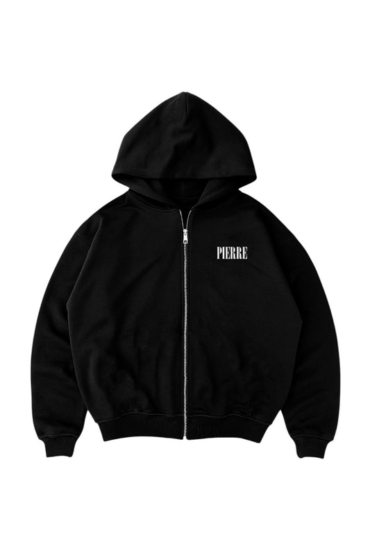 Hoodie Double Zip Negro