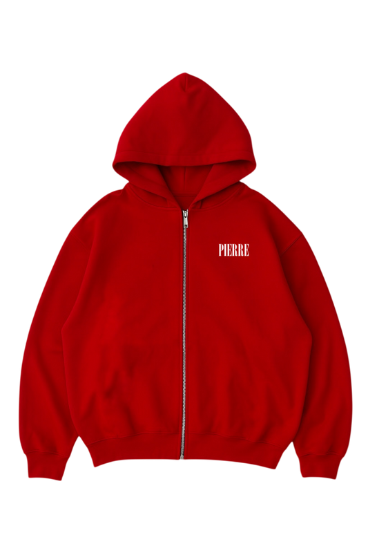 Hoodie Double Zip Rojo