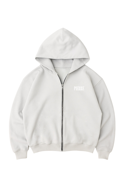 Hoodie Double Zip Gris