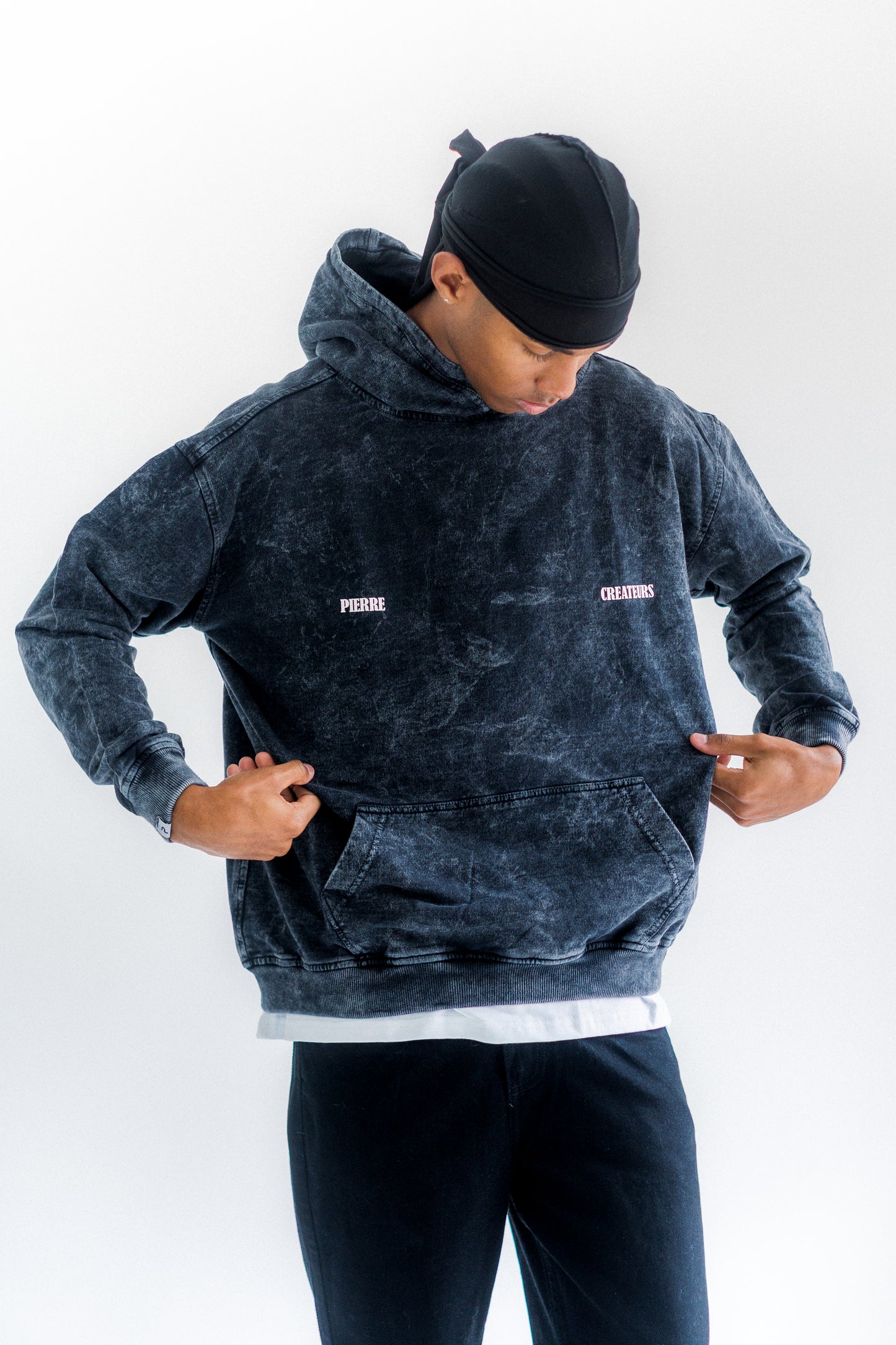 Hoodie Gris Acid Wash