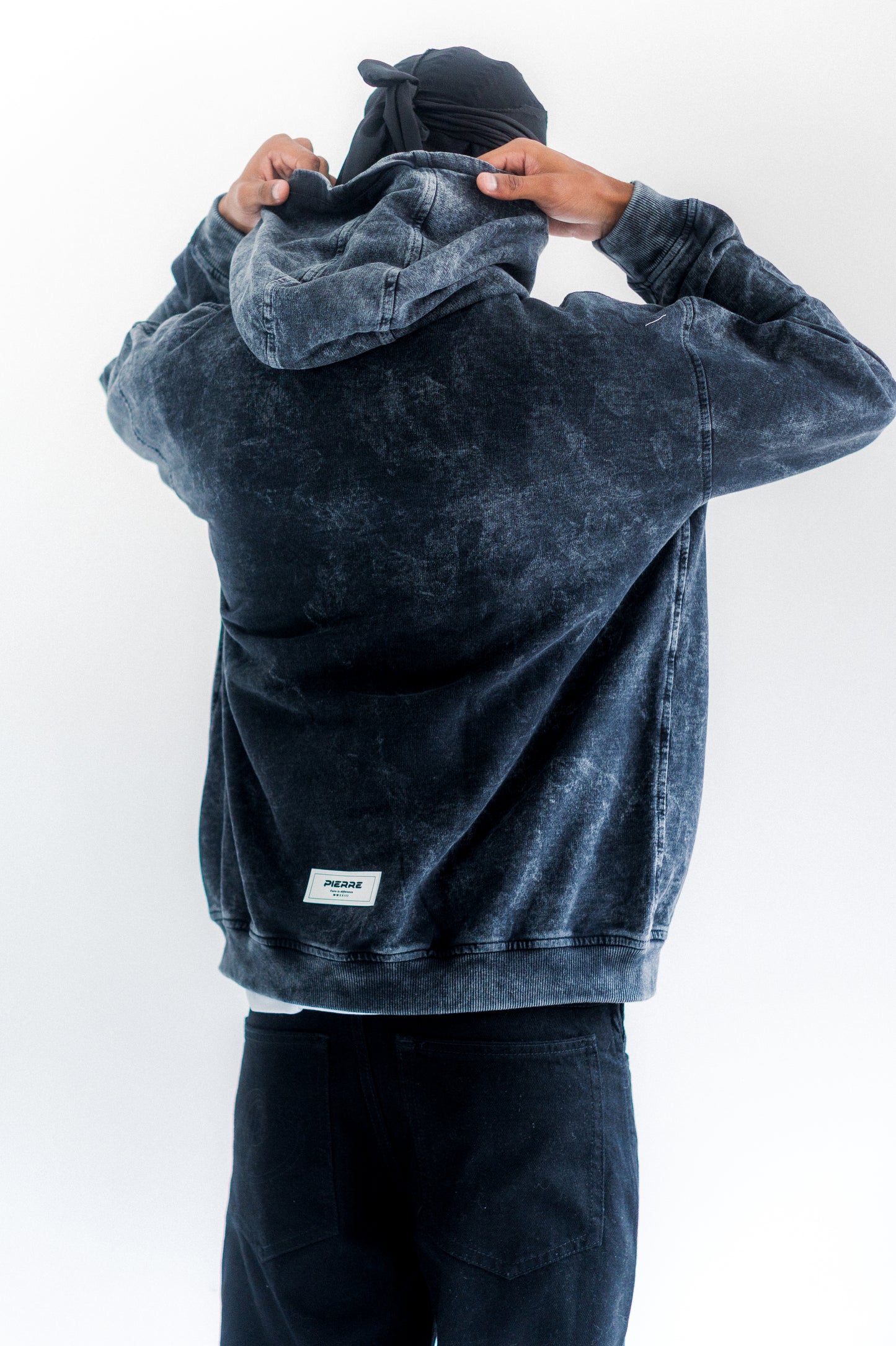 Hoodie Gris Acid Wash