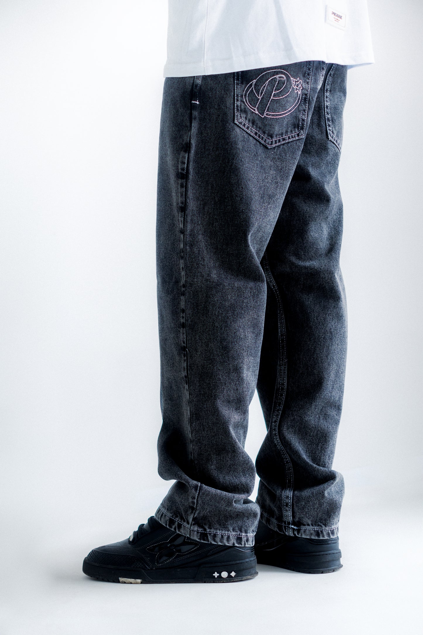 Pantalón Baggy Gris Acid Wash