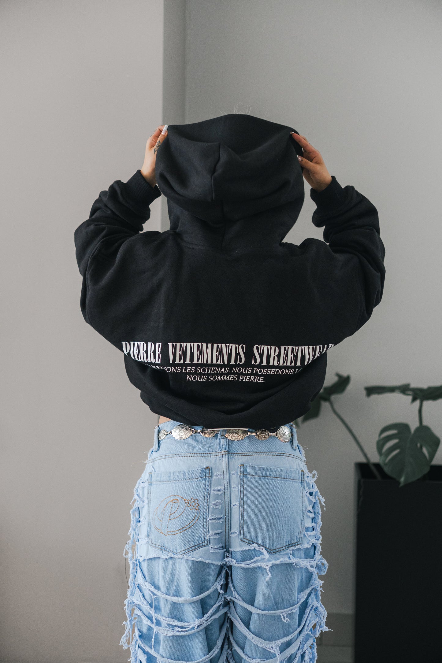 Hoodie Double Zip Negro