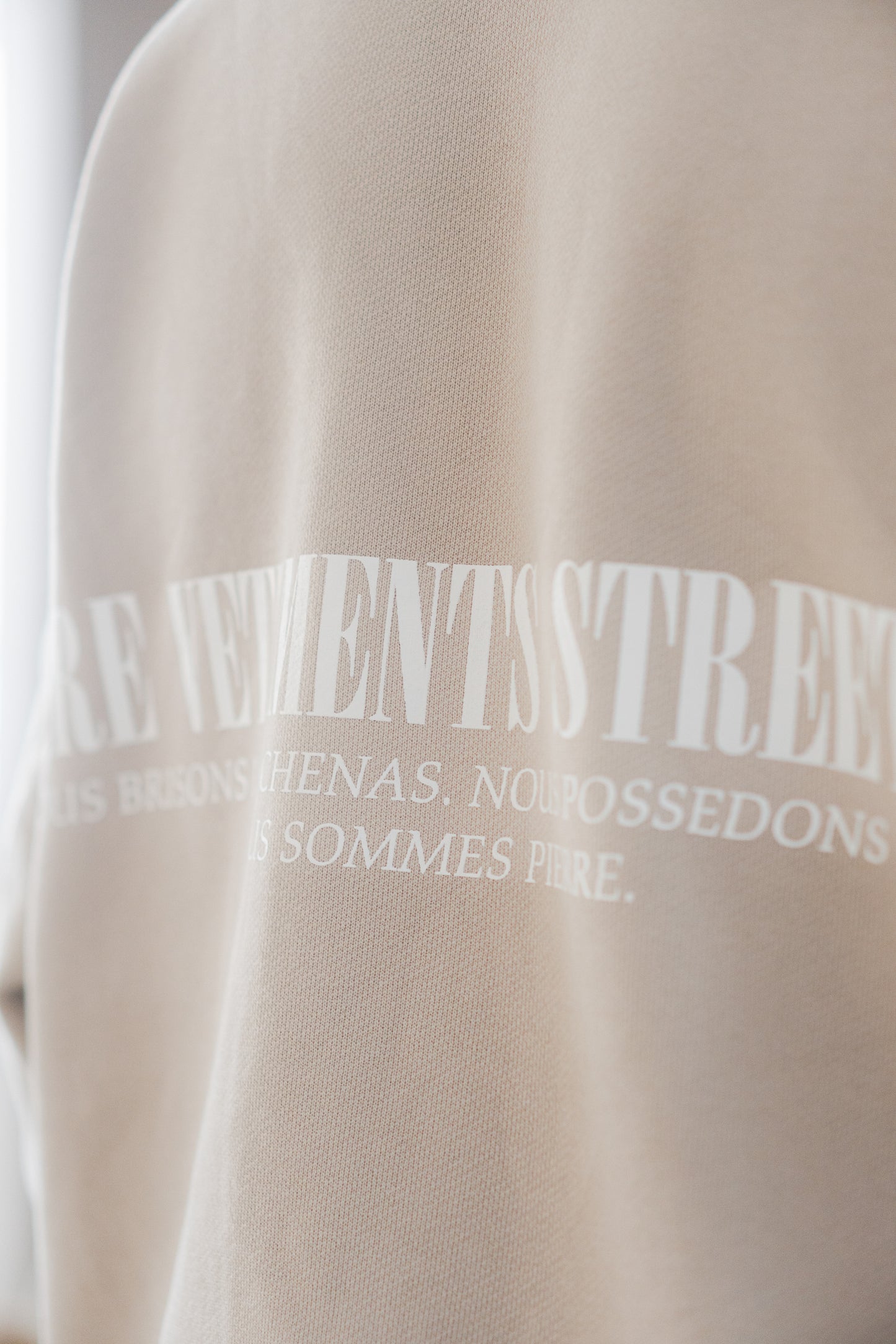 Hoodie Double Zip Beige