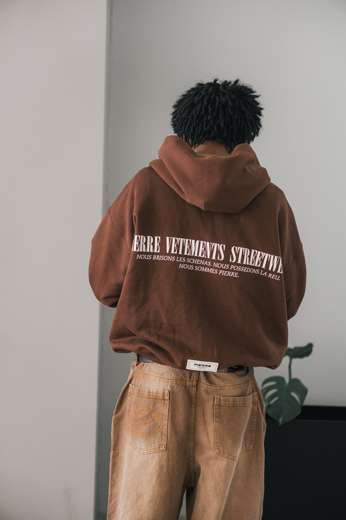 Hoodie Double Zip Café