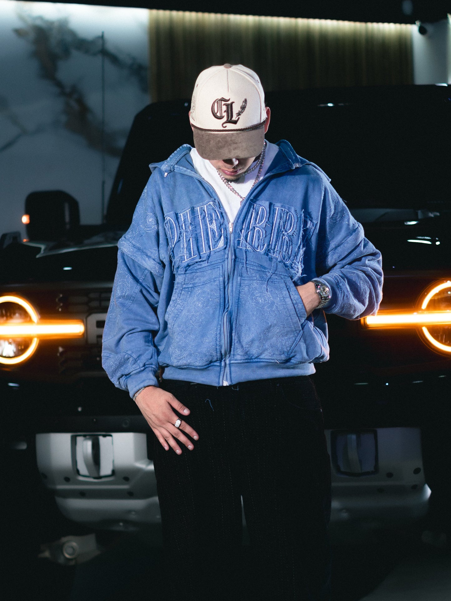 Hoodie Zip Azul