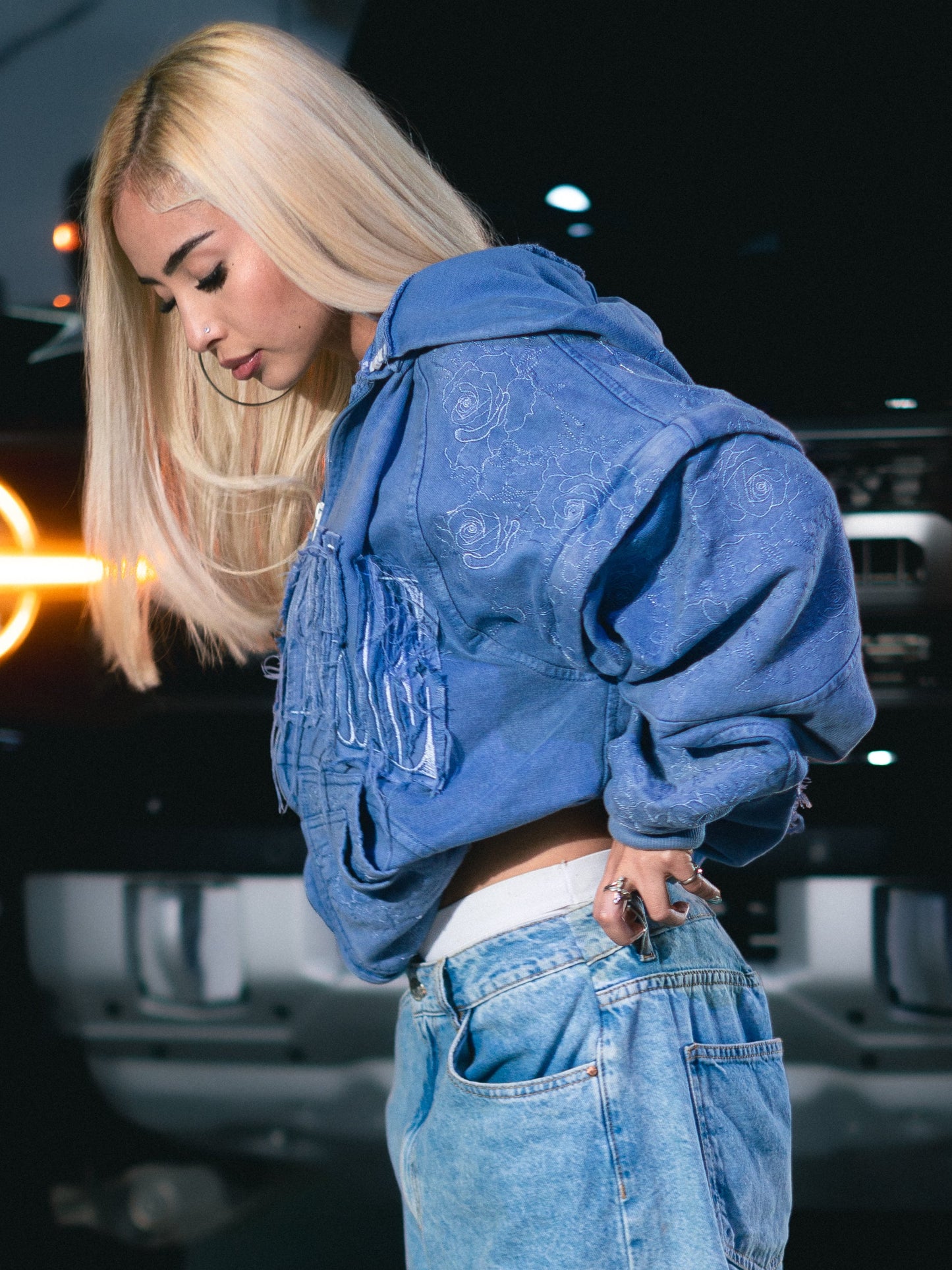 Hoodie Zip Azul