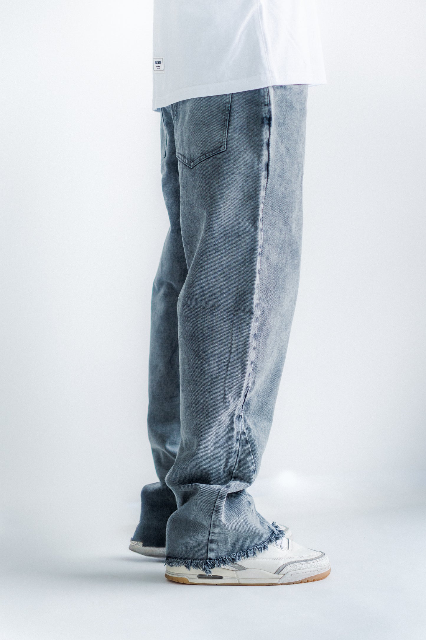 Pantalon Flare Gris Claro