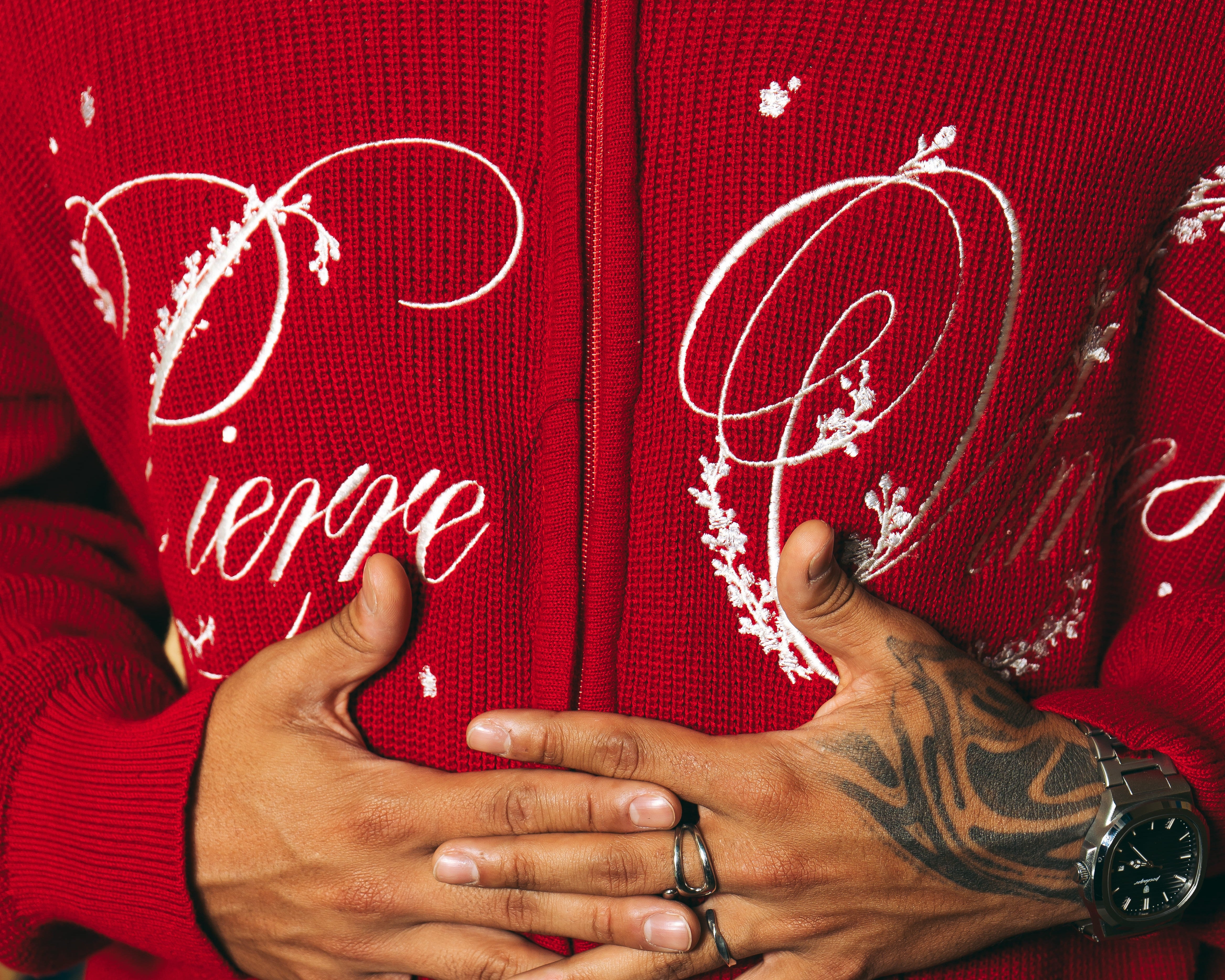 Hoodie Tejido Rojo