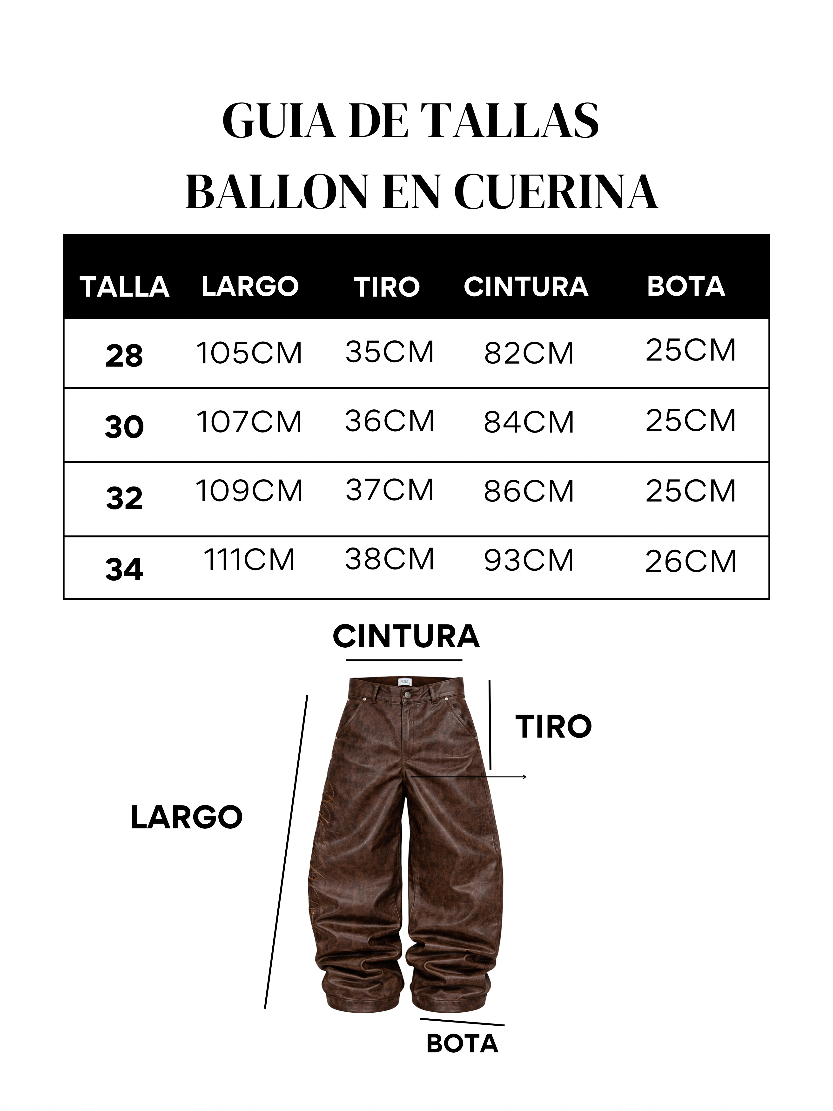 Pantalón Ballon Cuerina Negro