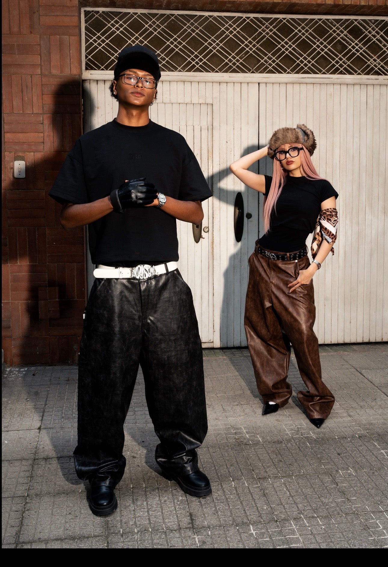 Pantalón Ballon Cuerina Negro