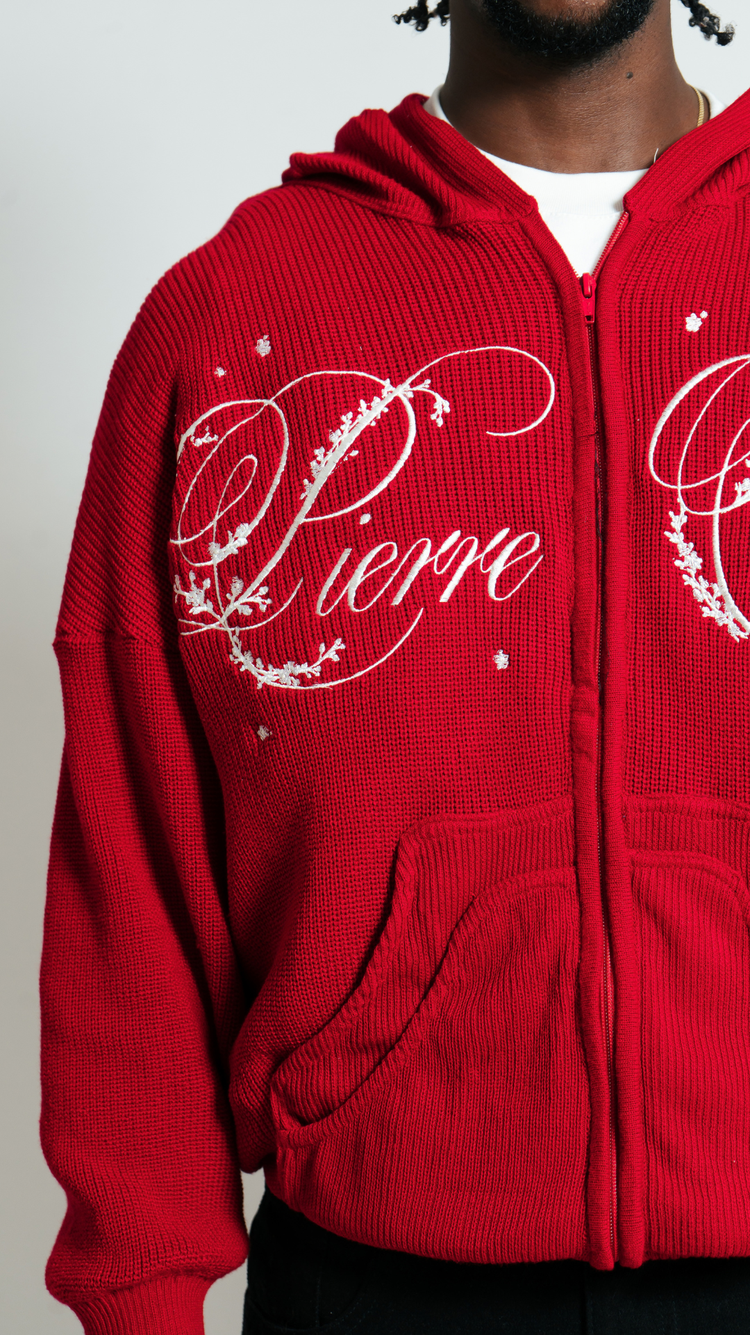 Hoodie Tejido Rojo