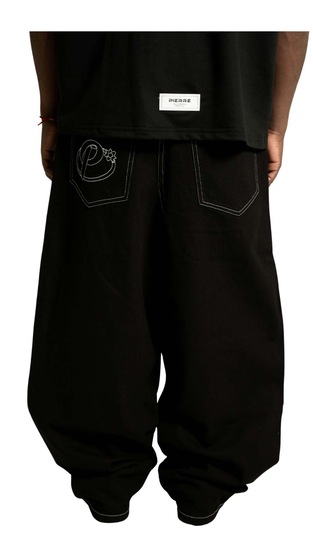 Super Baggy Negro Hilo Blanco