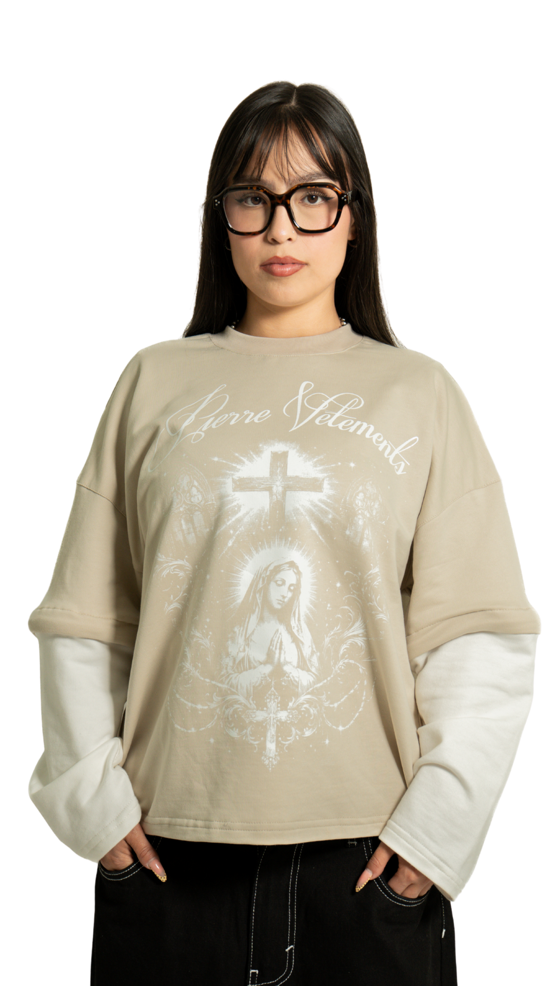 Manga Larga Desmontable Beige
