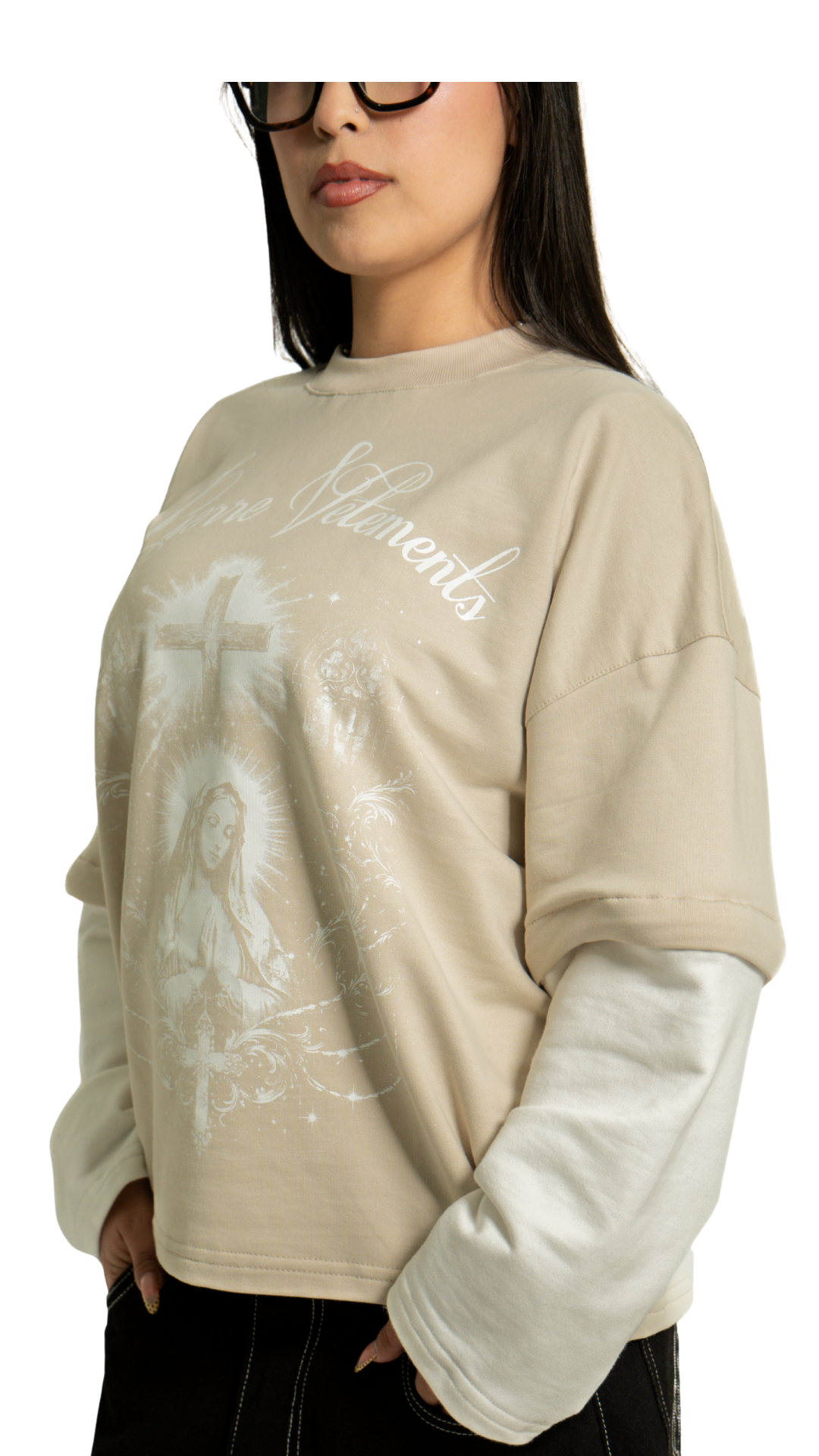 Manga Larga Desmontable Beige