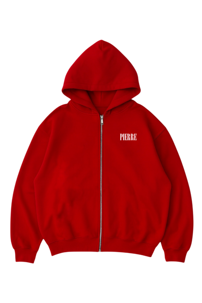 Hoodie Double Zip Rojo
