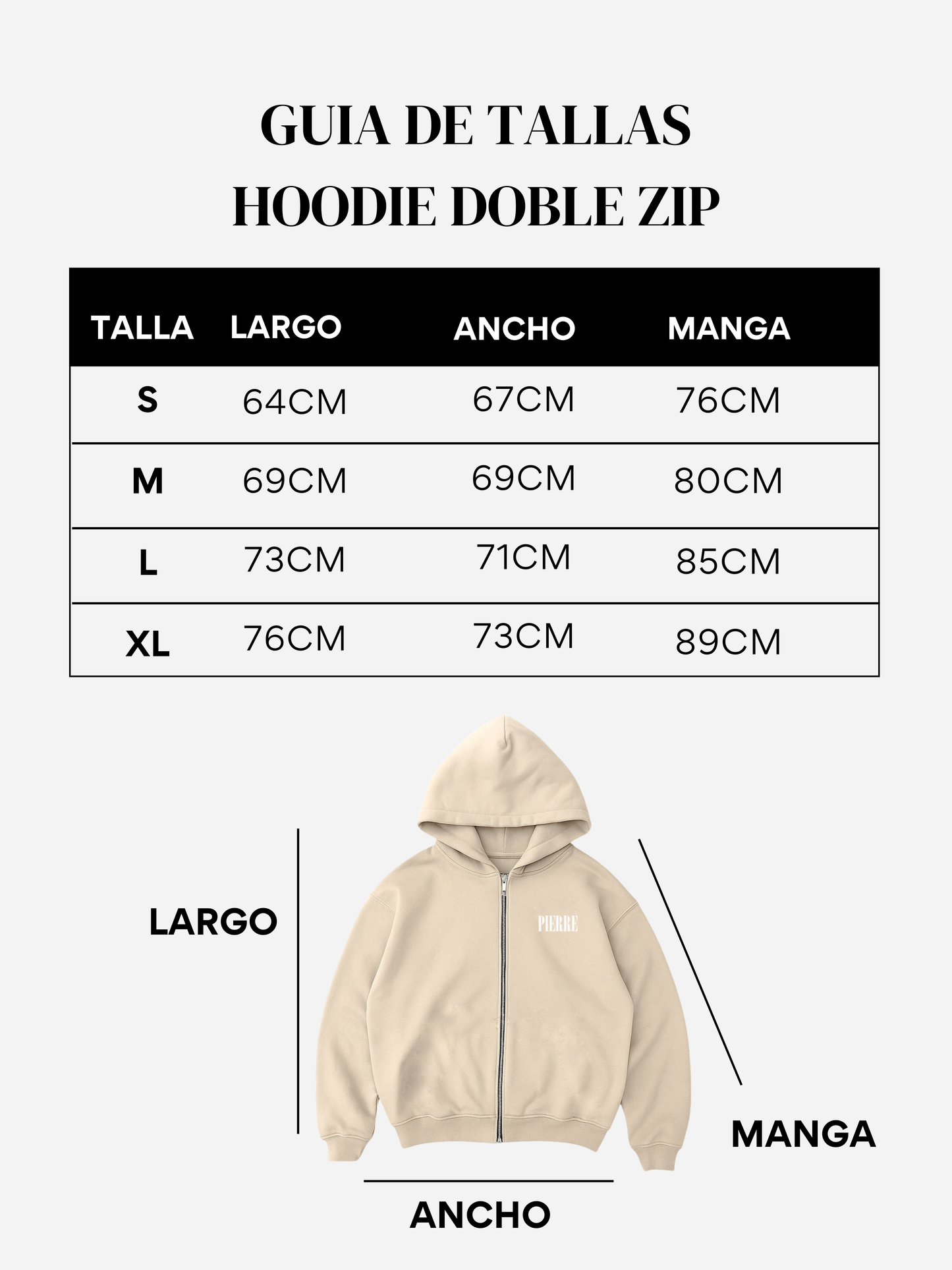 Hoodie Double Zip Rojo