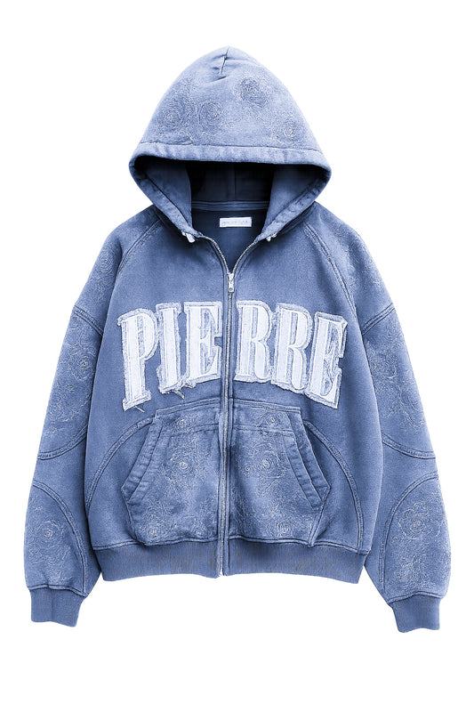 Hoodie Zip Azul