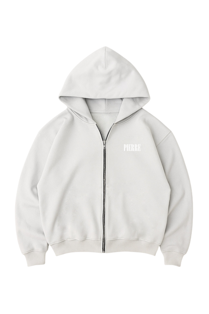 Hoodie Double Zip Gris