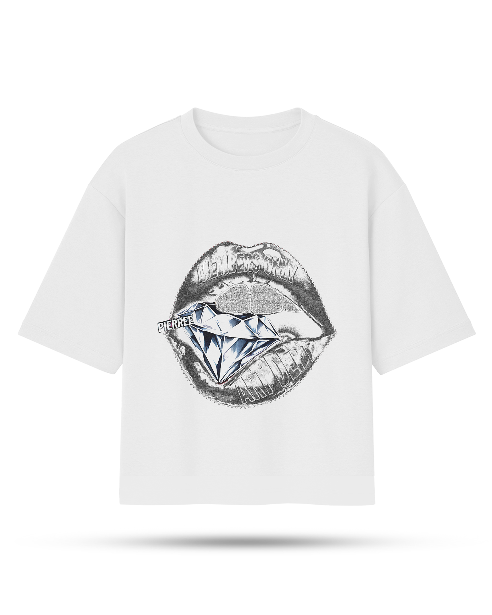Camiseta Grafica Blanca Oversize "Silver Kiss"