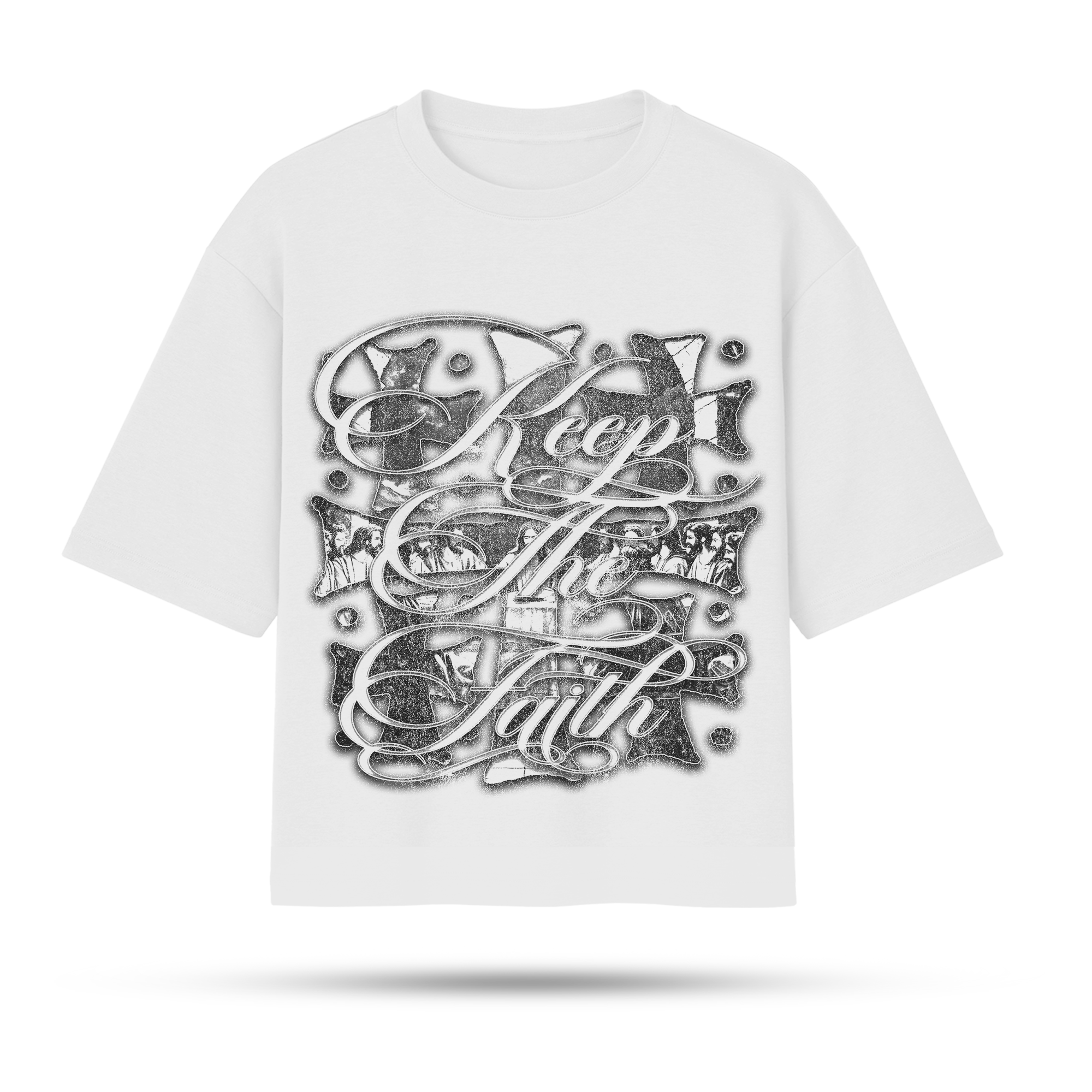 Camiseta Grafica Blanca Oversize "Crusses"