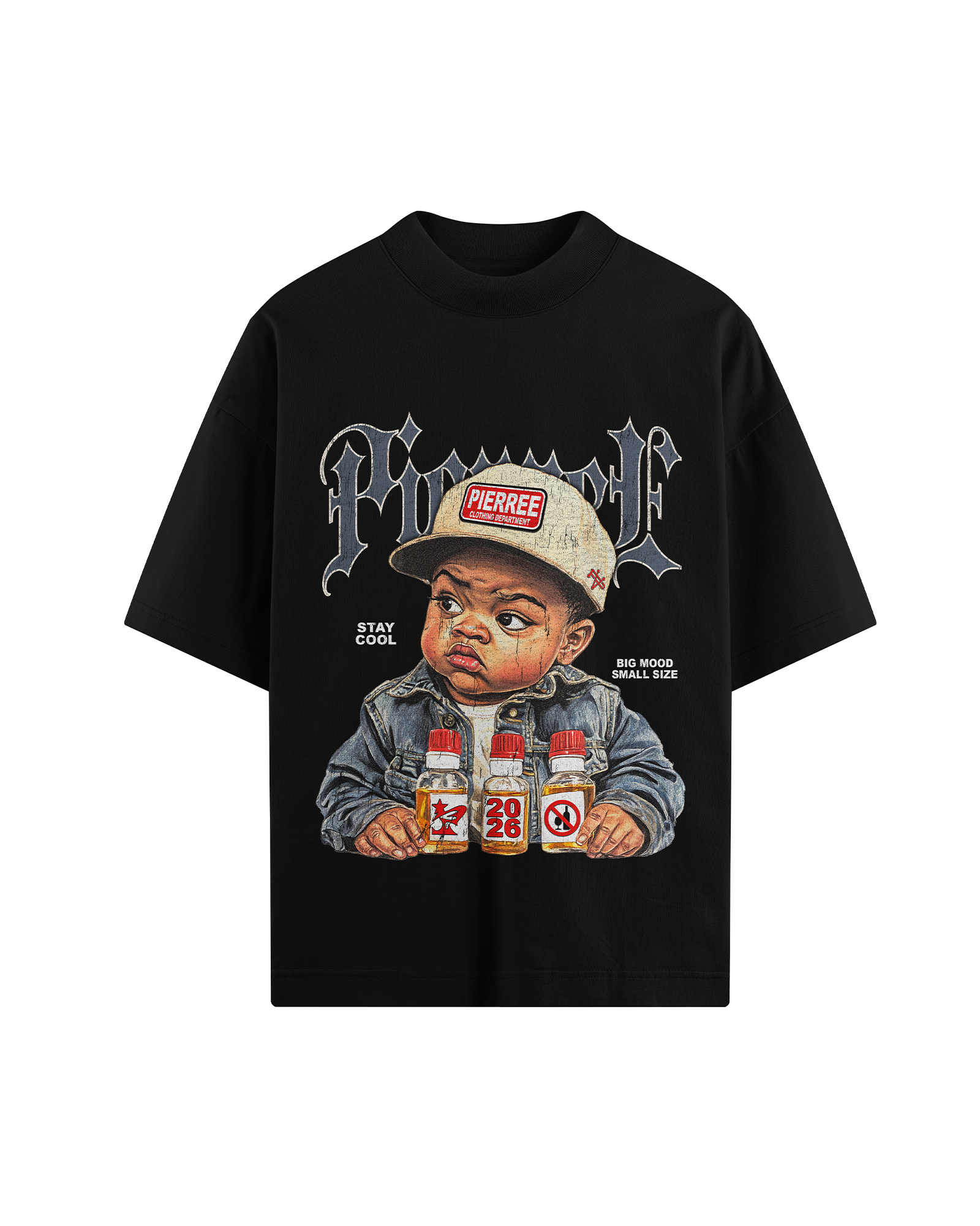 Camiseta Grafica Negra Oversize "Baby Ice"