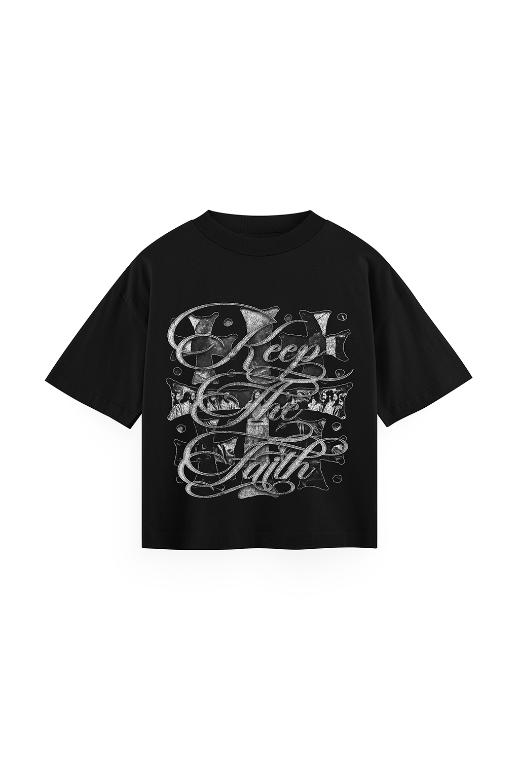 Camiseta Grafica Negra Oversize "Crosses"