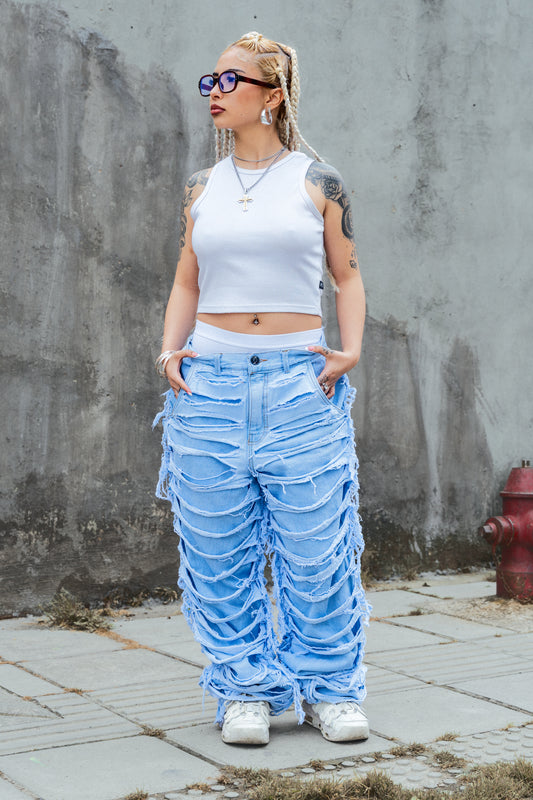 Pantalón Ripped Azul.