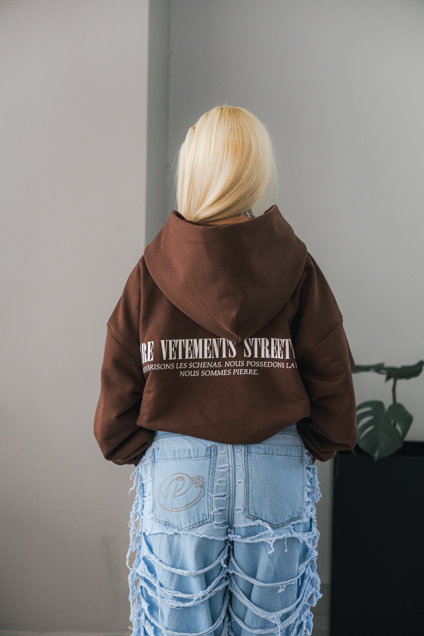 Hoodie Double Zip Café