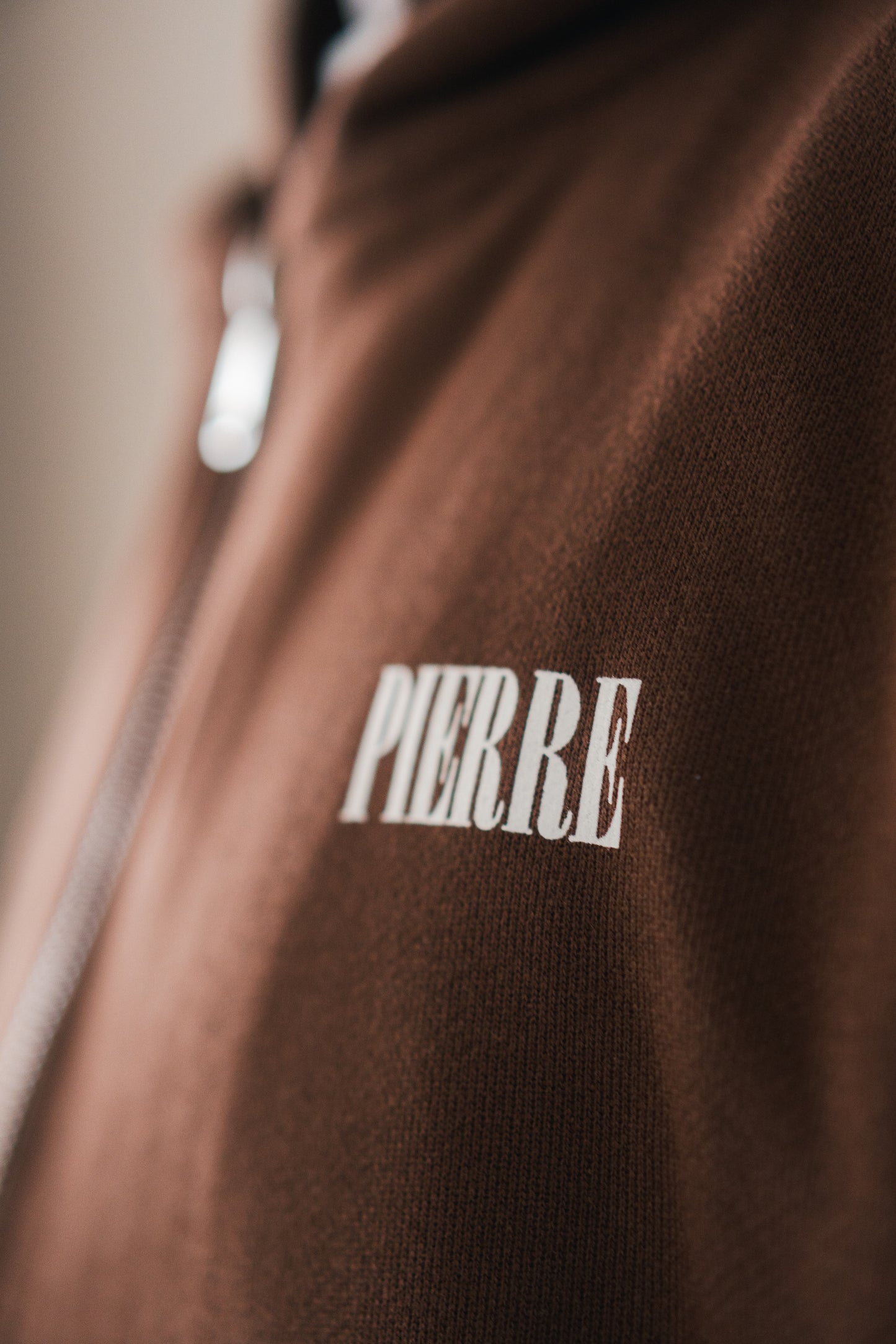 Hoodie Double Zip Café