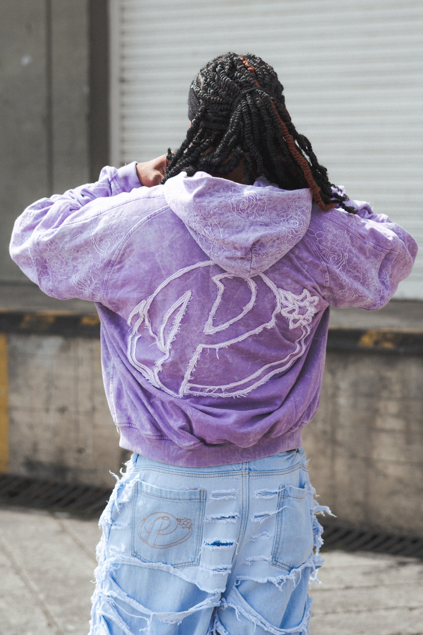 Hoodie Zip Morado