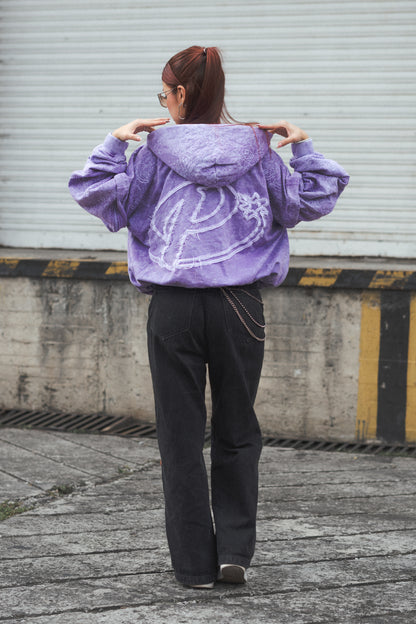 Hoodie Zip Morado