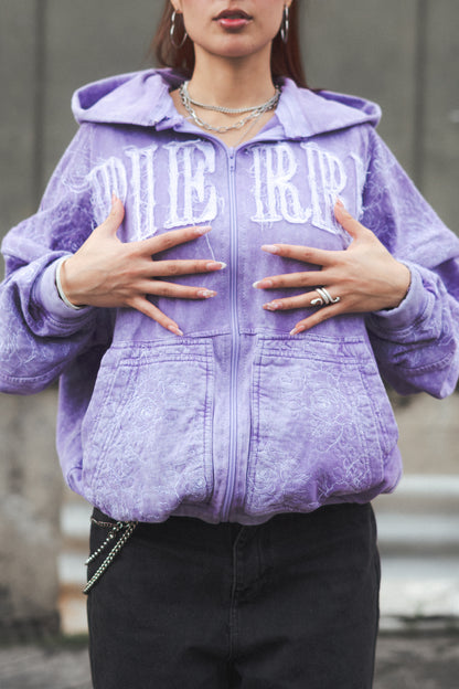 Hoodie Zip Morado