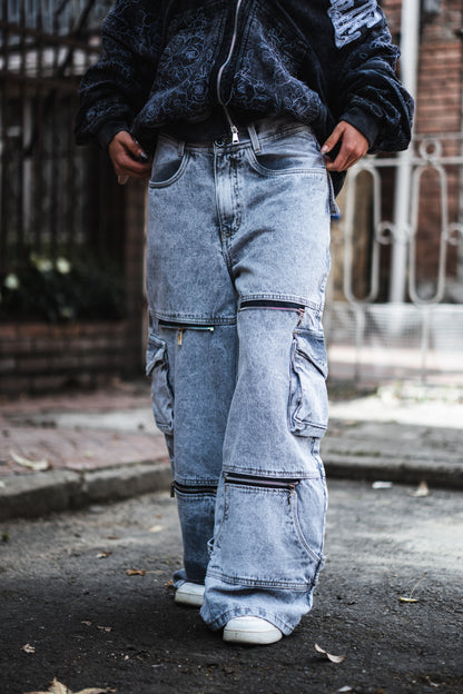 Pantalon Gris Super Baggy X Cannabs