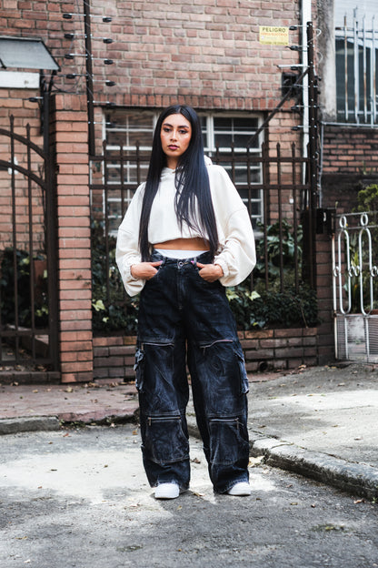 Pantalon Negro Super Baggy X Cannabs