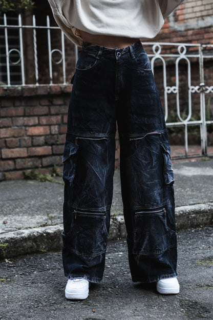 Pantalon Negro Super Baggy X Cannabs