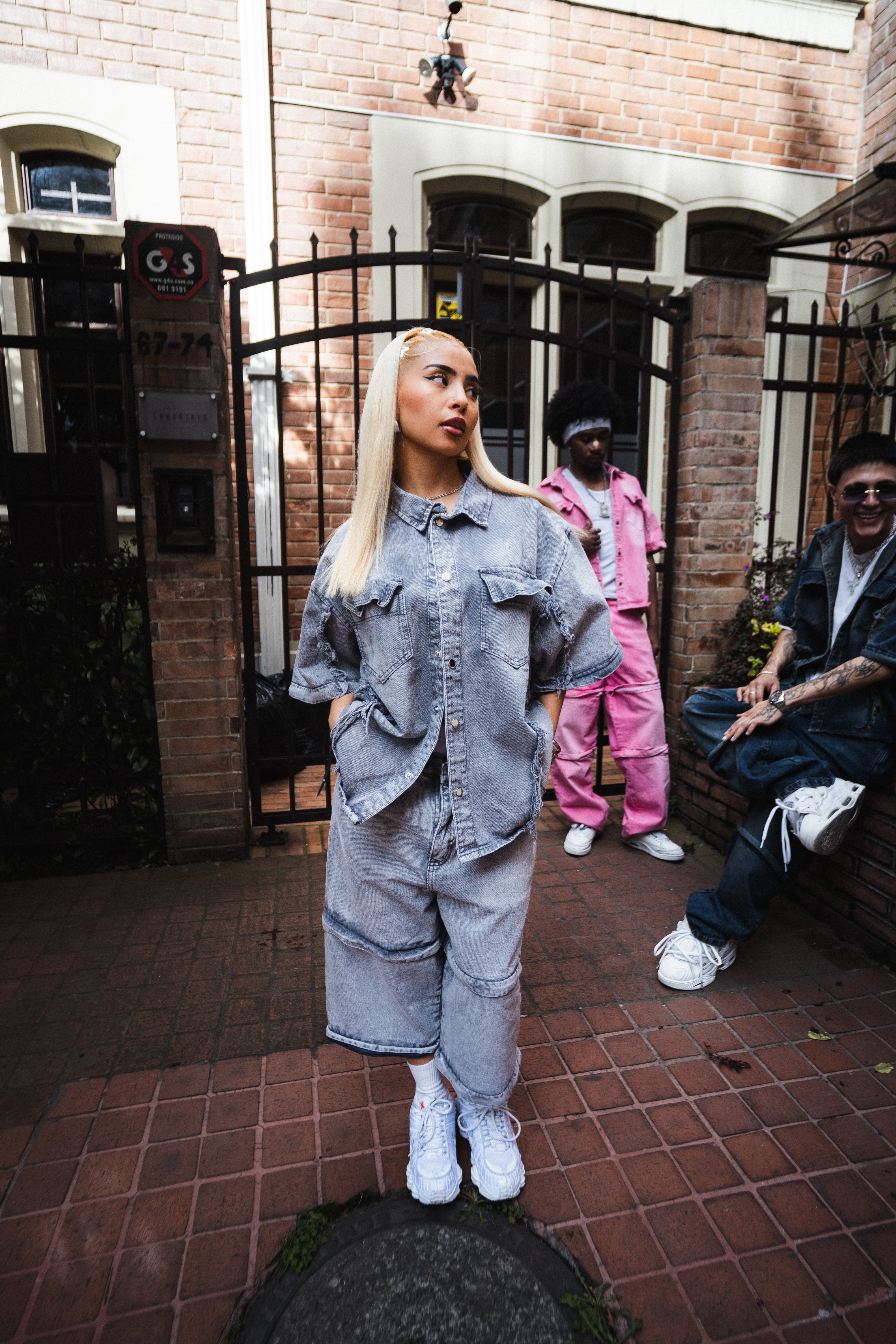 Pantalon Baggy Desmontable Gris Claro