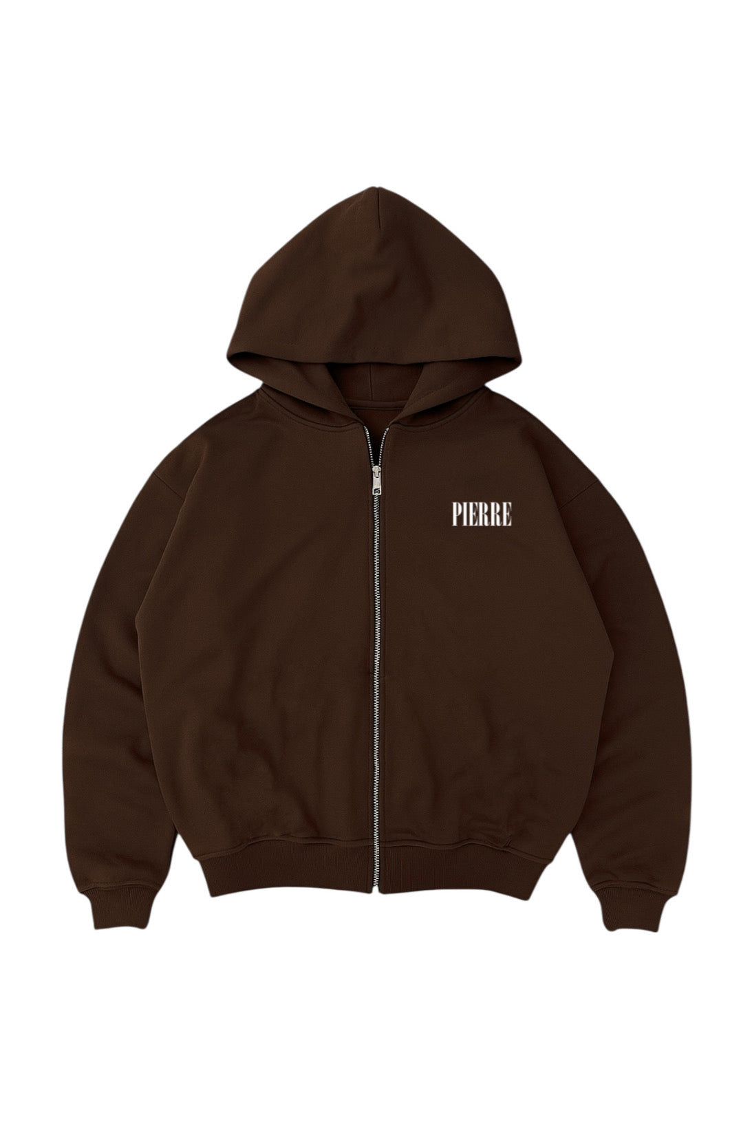 Hoodie Double Zip Café