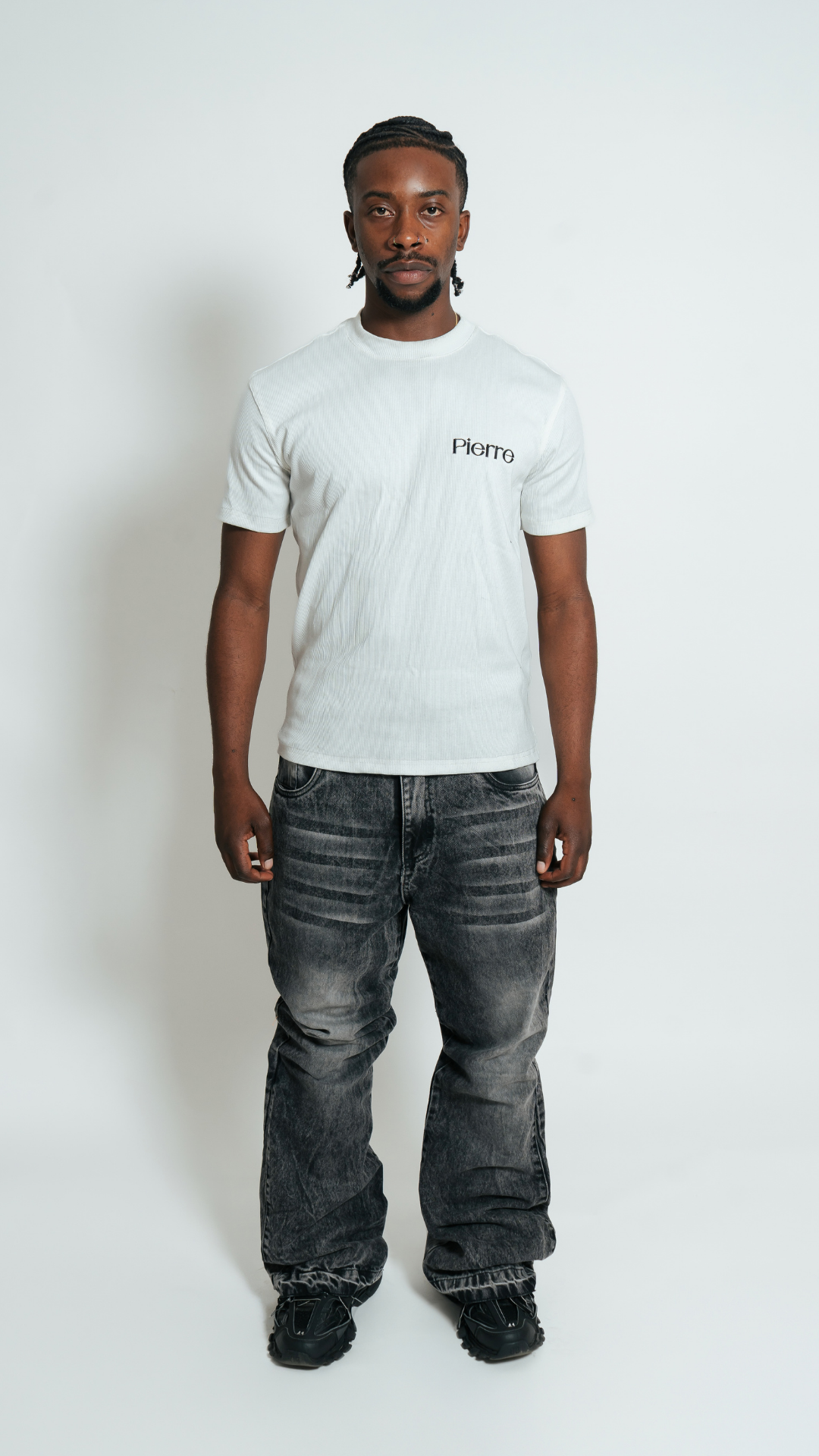Pantalón Flared Gris Wash