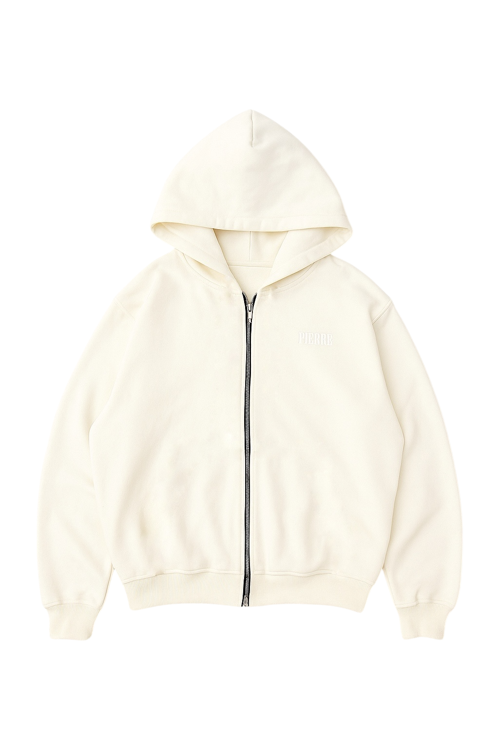 Hoodie Double Zip Marfil