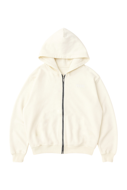 Hoodie Double Zip Marfil