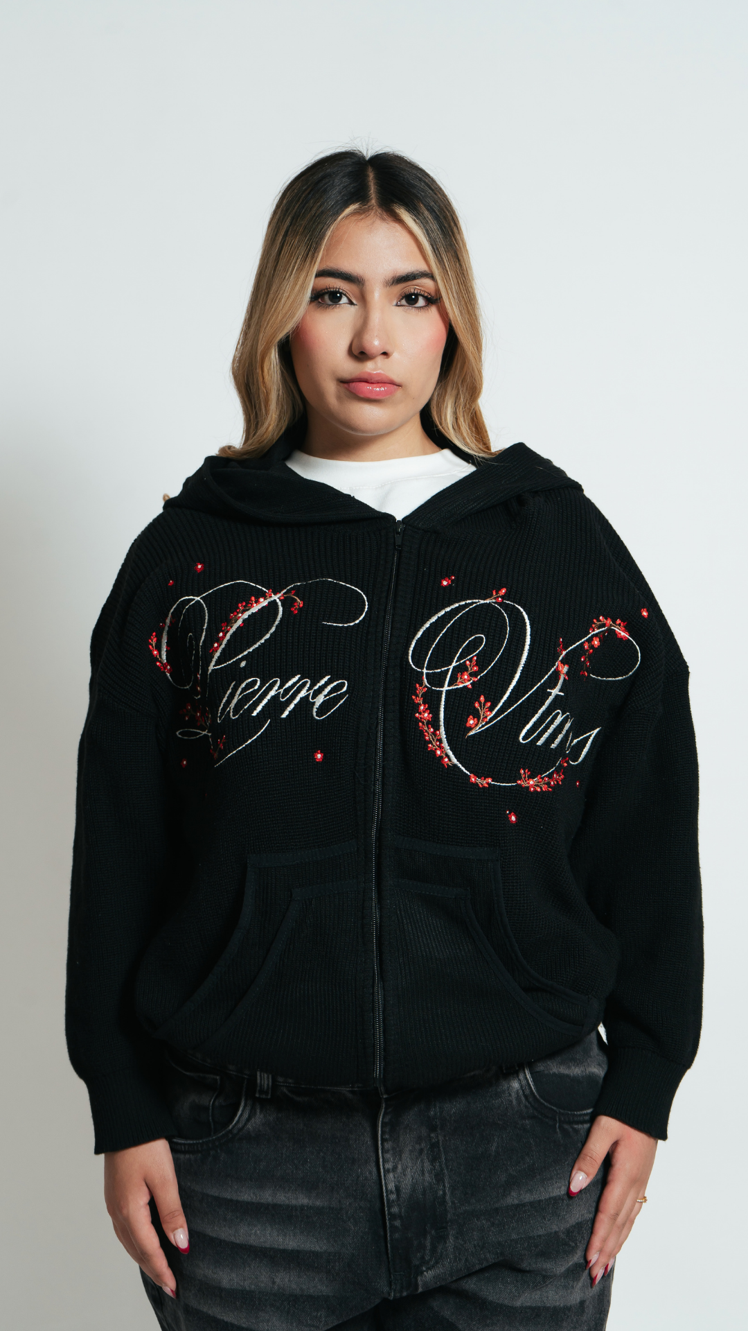Hoodie Tejido Negro